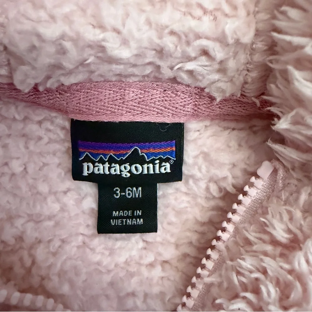 Patagonia Fuzzy Pink Bear Jacket - 3-6 months